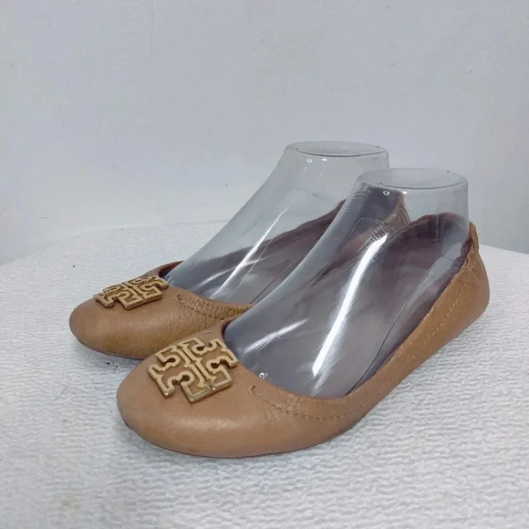 Tory Burch signature tan ballet flats 7 - Picture 11 of 16